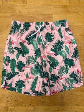 Old Navy Flamingo Swim Trunks Boy’s Size Medium (8) Excellent Used Condition